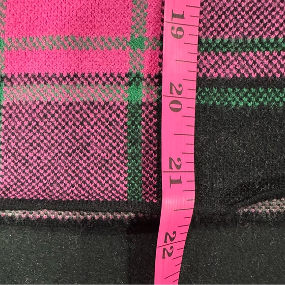 Nicole Miller Pink and Black Plaid Cowl Neck Sweater - Picture 7 of 8